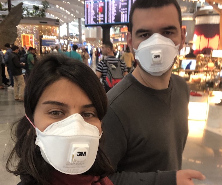  Şanghay’a dönerken İstanbul Havalimanı’nda çektiğimiz fotoğraf, 07.03.2020