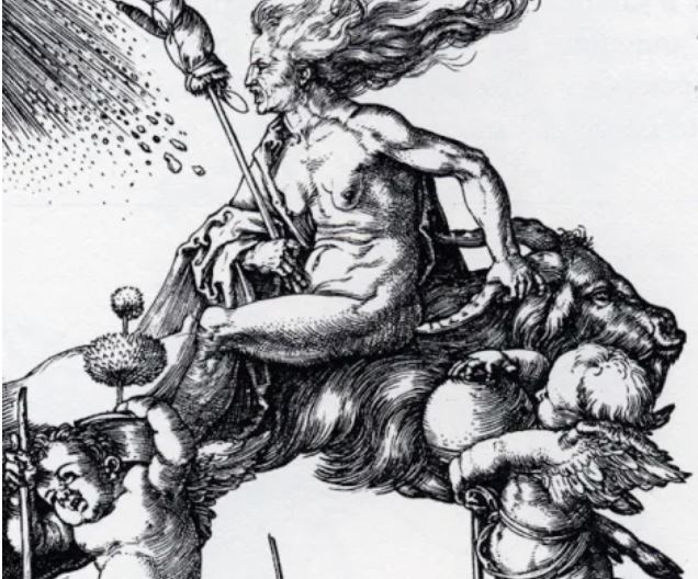 Witch Riding Backwards on a Goat, Dürer